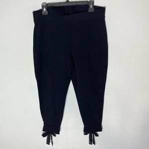 Torrid Black Cotton Spandex Cropped Leggings with Bow Detail 2X